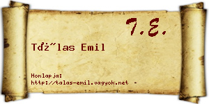 Tálas Emil névjegykártya