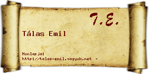 Tálas Emil névjegykártya