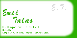 emil talas business card
