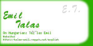 emil talas business card